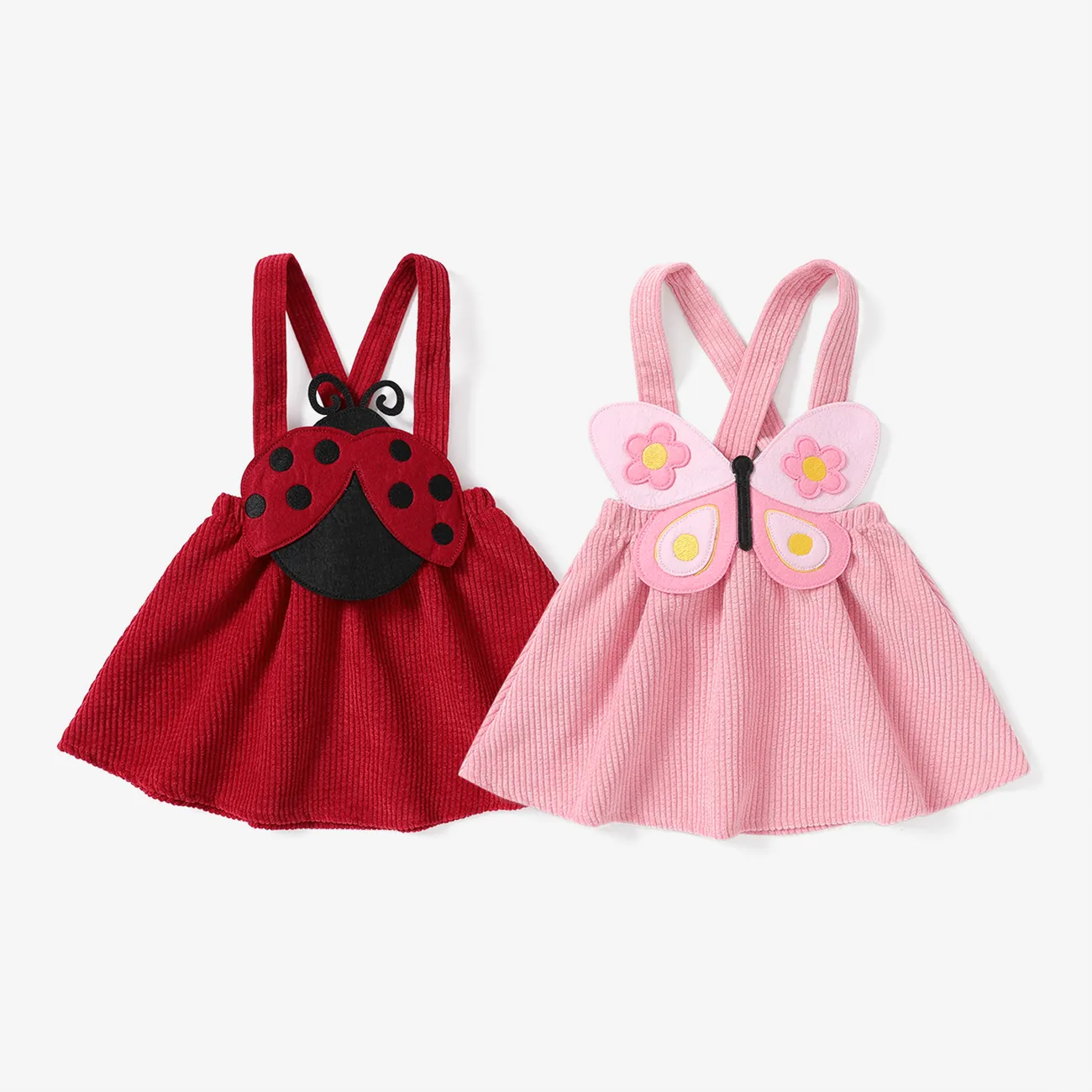 Baby Girl Sweet  Hyper-Tactile 3D Design Butterfly Sleeveless Dress  Pink big image 1