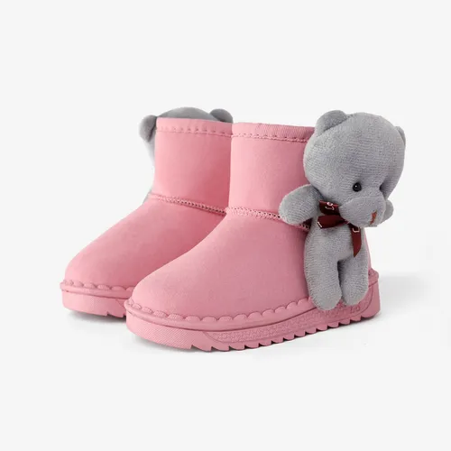 幼兒和兒童3D熊裝飾雪地靴