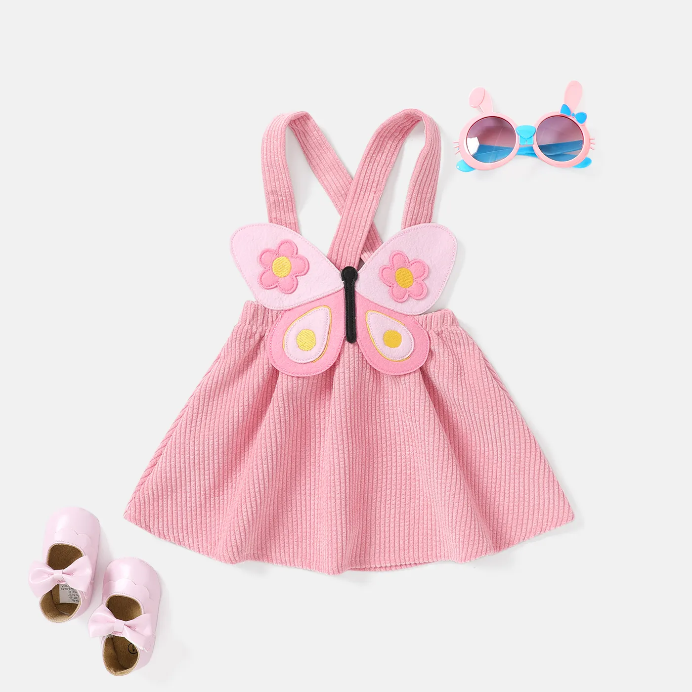 Baby Girl Sweet  Hyper-Tactile 3D Design Butterfly Sleeveless Dress
