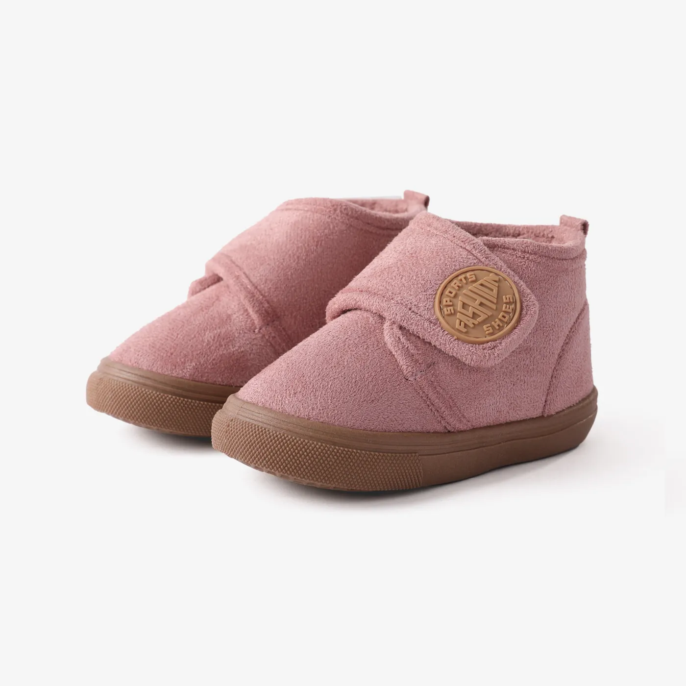 Botas de neve básicas Velcro para crianças e crianças Rosa Escuro