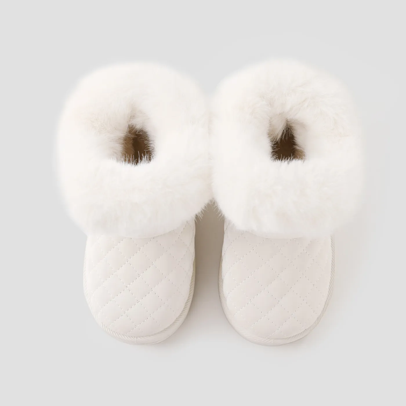 Toddler & Kids Basic Solid Color Buckle Decor Snow Boots Creamy White image 3
