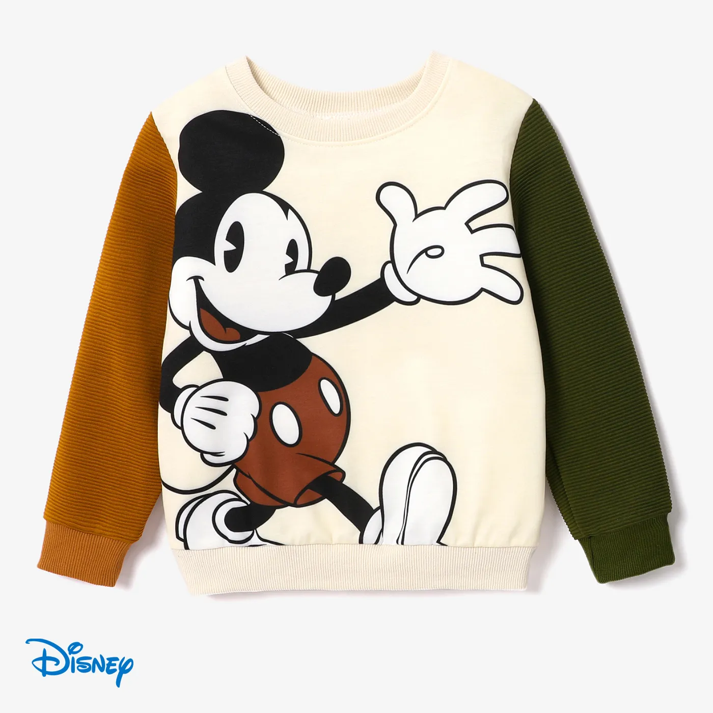 Disney Mickey and Friends Toddler Boy Mickey Mouse Pattern Print Long-sleeve Top or Pants Apricot