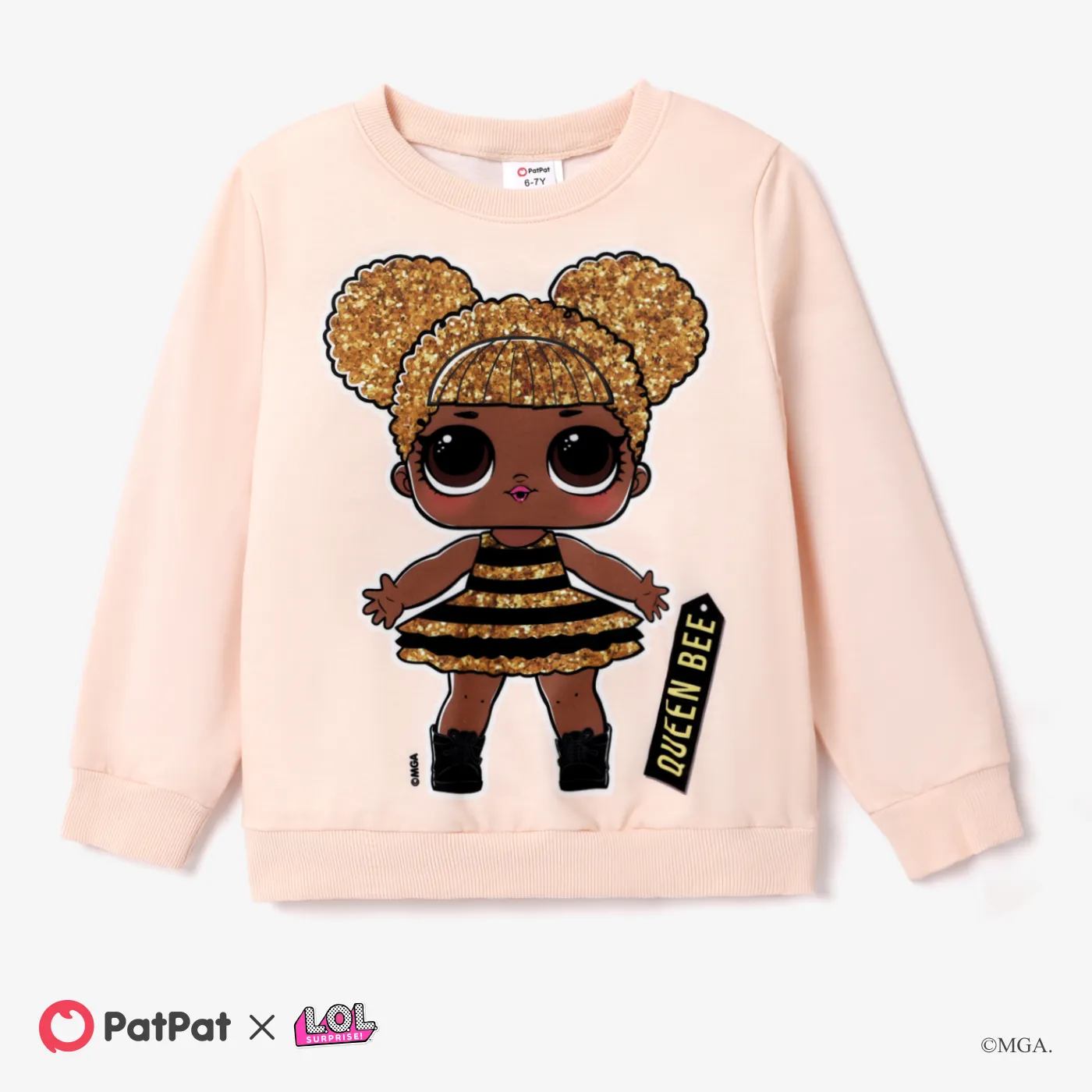 LOL Surprise Criança Menina Personagens Pullover Sweatshirt Cor de Damasco