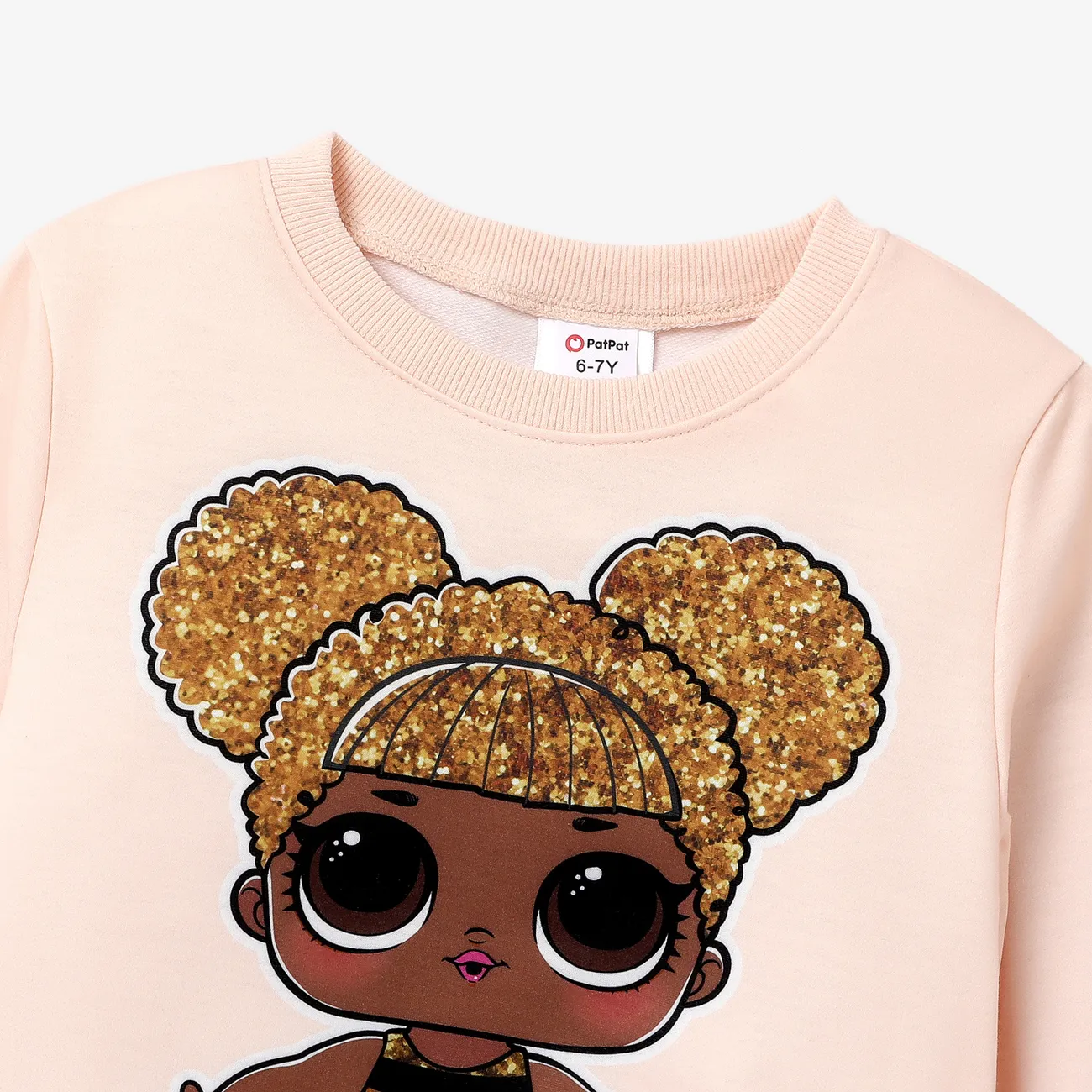 L.O.L. SURPRISE! Kid Girl Letter Characters Print Pullover Sweatshirt Apricot big image 1
