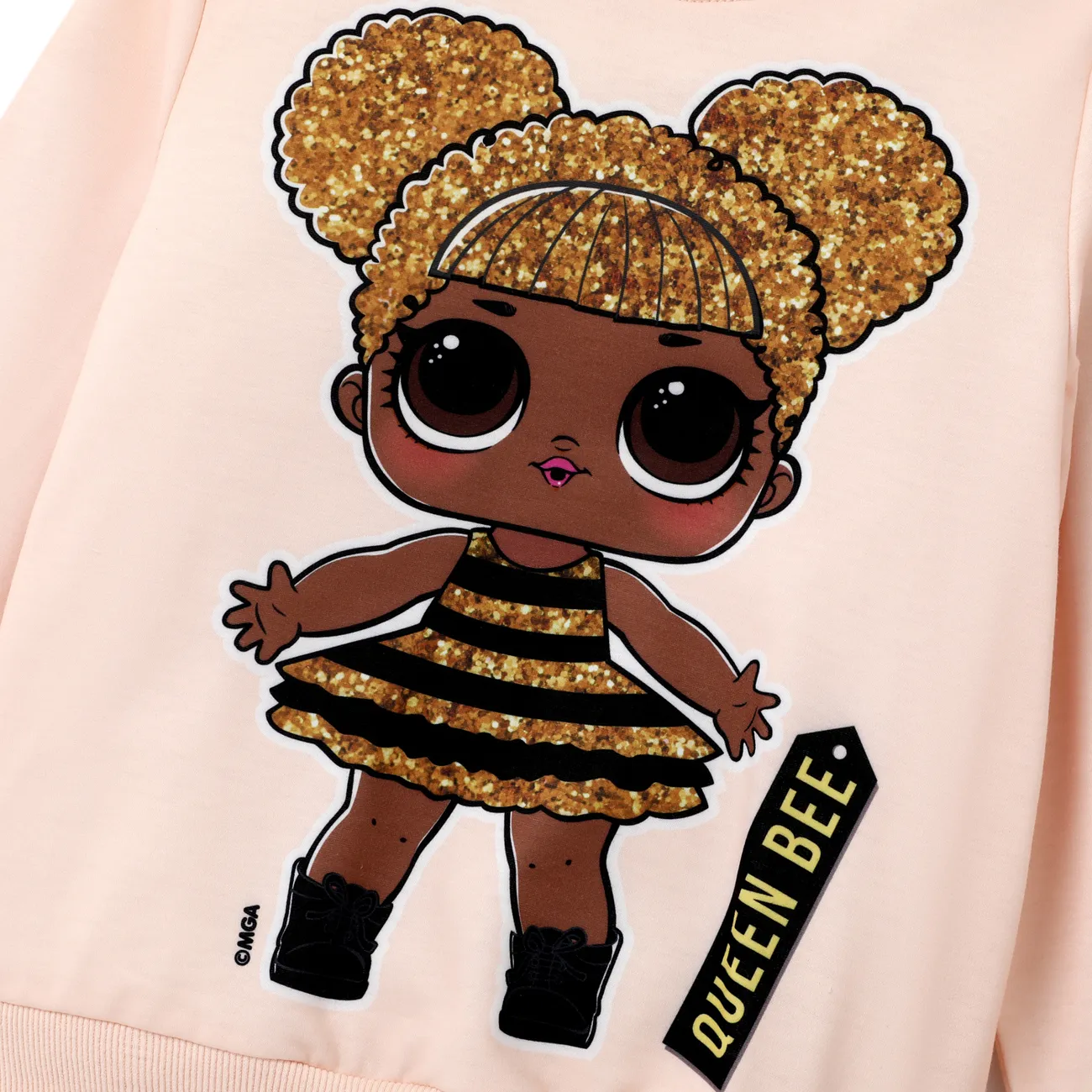L.O.L. SURPRISE! Kid Girl Letter Characters Print Pullover Sweatshirt Apricot big image 1