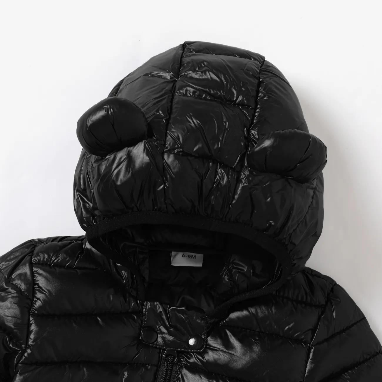 manteau à capuche solide imprimé oreille 3d élégant pour bébé / enfant en bas âge Noir big image 1