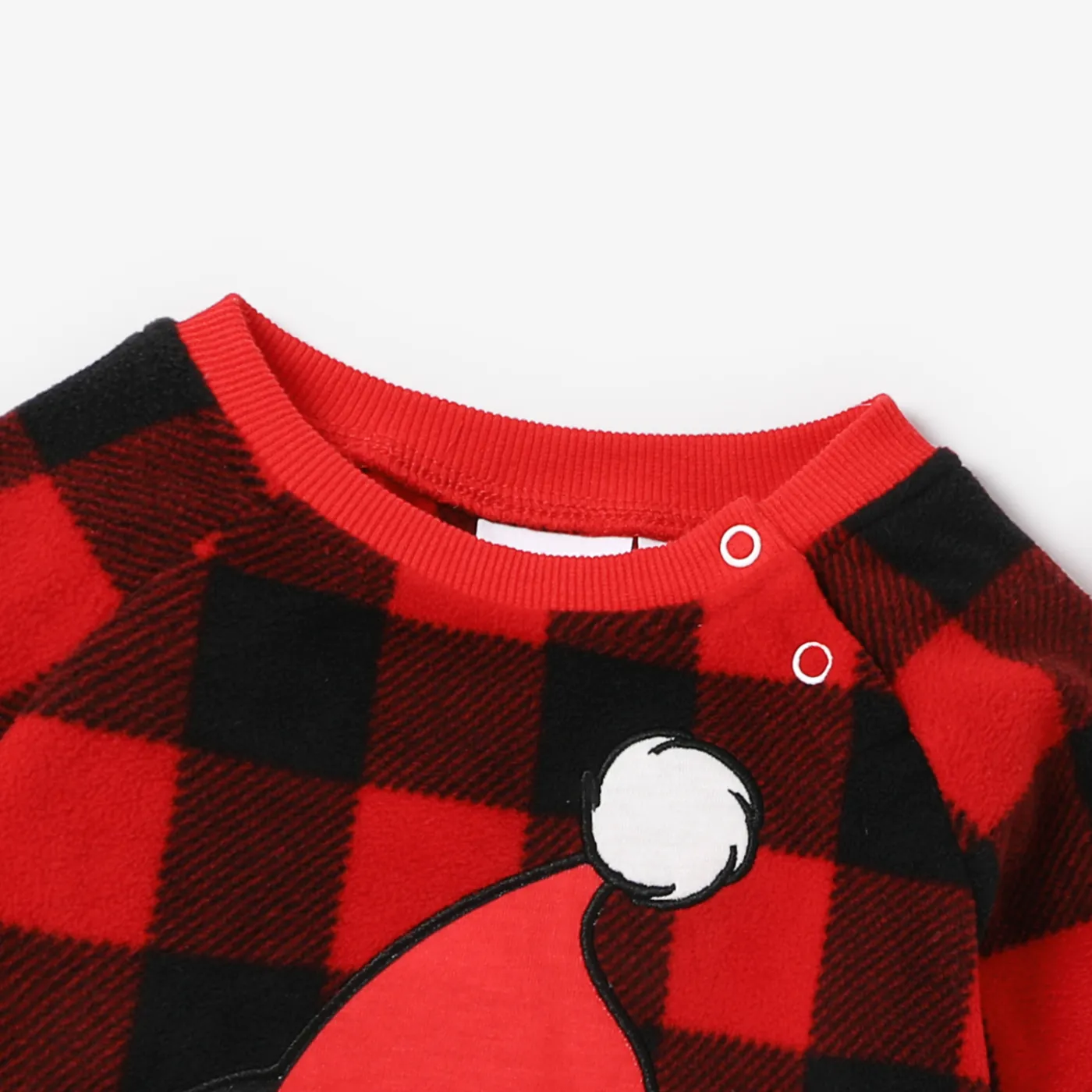 Disney Mickey and Friends Family Matching Christmas Polarfleece Grid Character Print Hooded Top  Red image 2