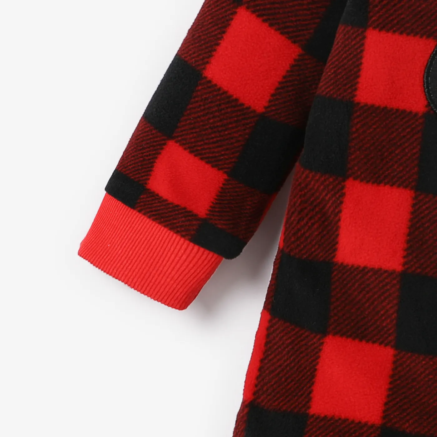 Disney Mickey and Friends Family Matching Christmas Polarfleece Grid Character Print Hooded Top  Red image 4