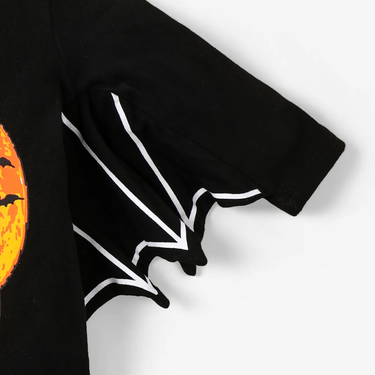 Halloween 2pcs Baby Boy/Girl 95% Cotton Batwing Sleeve Pumpkin & Letter Print Jumpsuit with Hat Set Color-A big image 1
