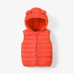 Toddler Boy/Girl Childlike 3D Ear Design Solid Vest Coat Orange