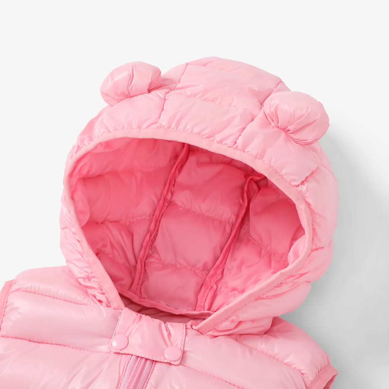Toddler Boy/Girl Childlike 3D Ear Design Solid Vest Coat Pink big image 1