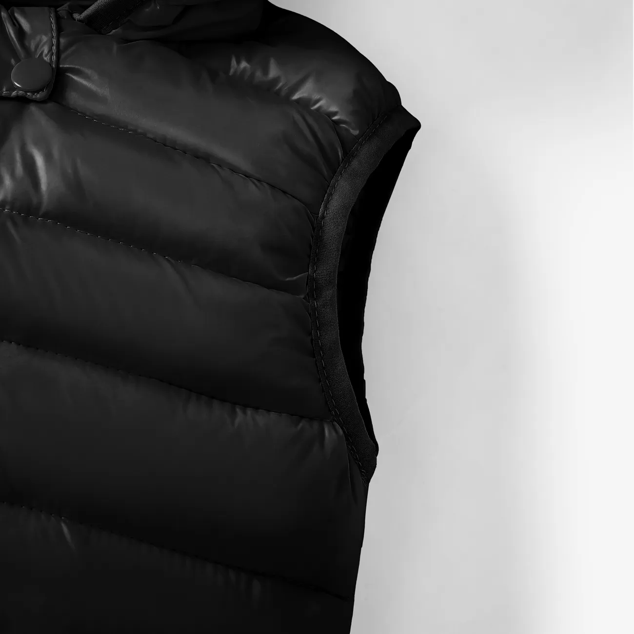 Toddler Boy/Girl Childlike 3D Ear Design Solid Vest Coat Black big image 1