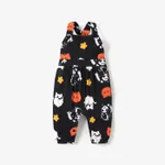 Halloween Pumpkins Baby Suspender Jumpsuits Black