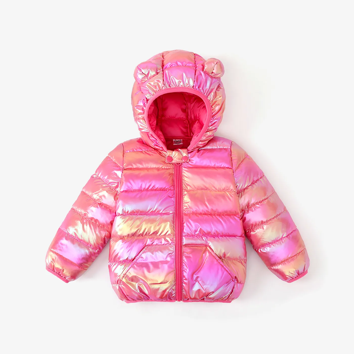  Toddler Boy/Girl Childlike 3D Ear Design Winter Coat Pink
