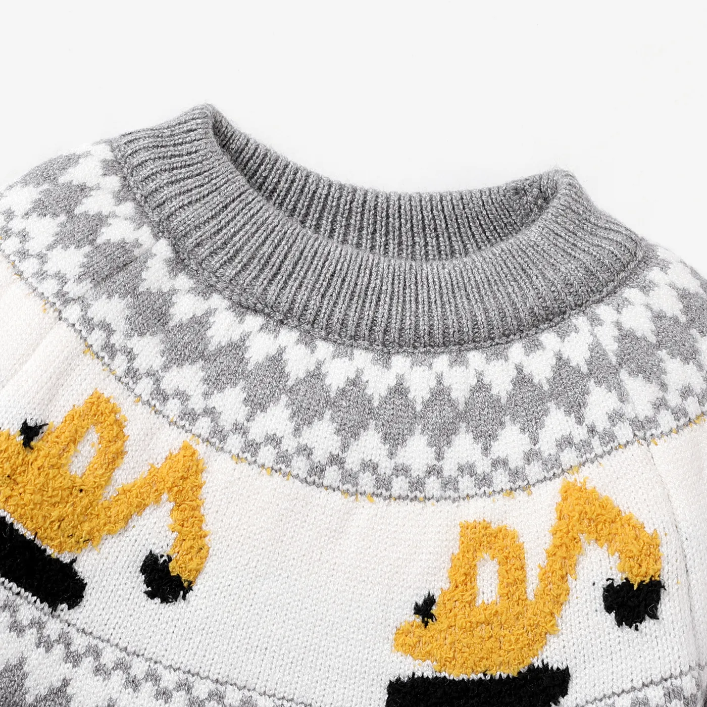 Toddler Boy Playful Vehicle Excavator Pattern Colorblock Sweater  image 3