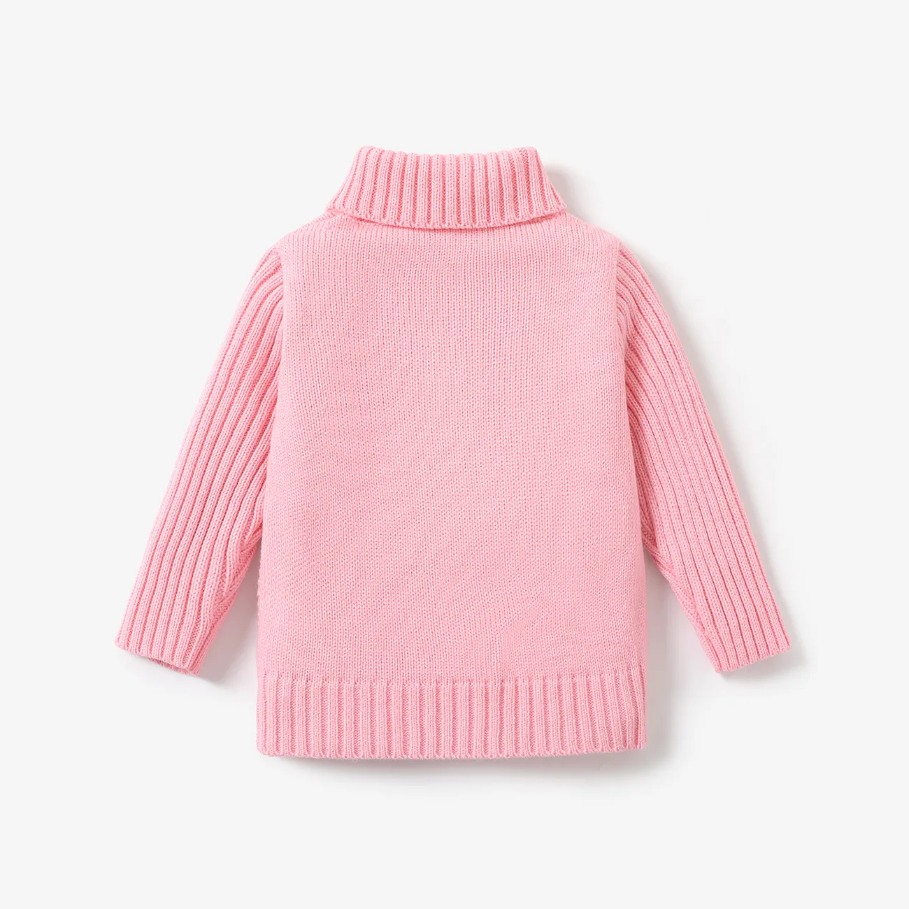 Baby Boy/Girl Casual Solid Color Long Sleeve Sweater Pink big image 1