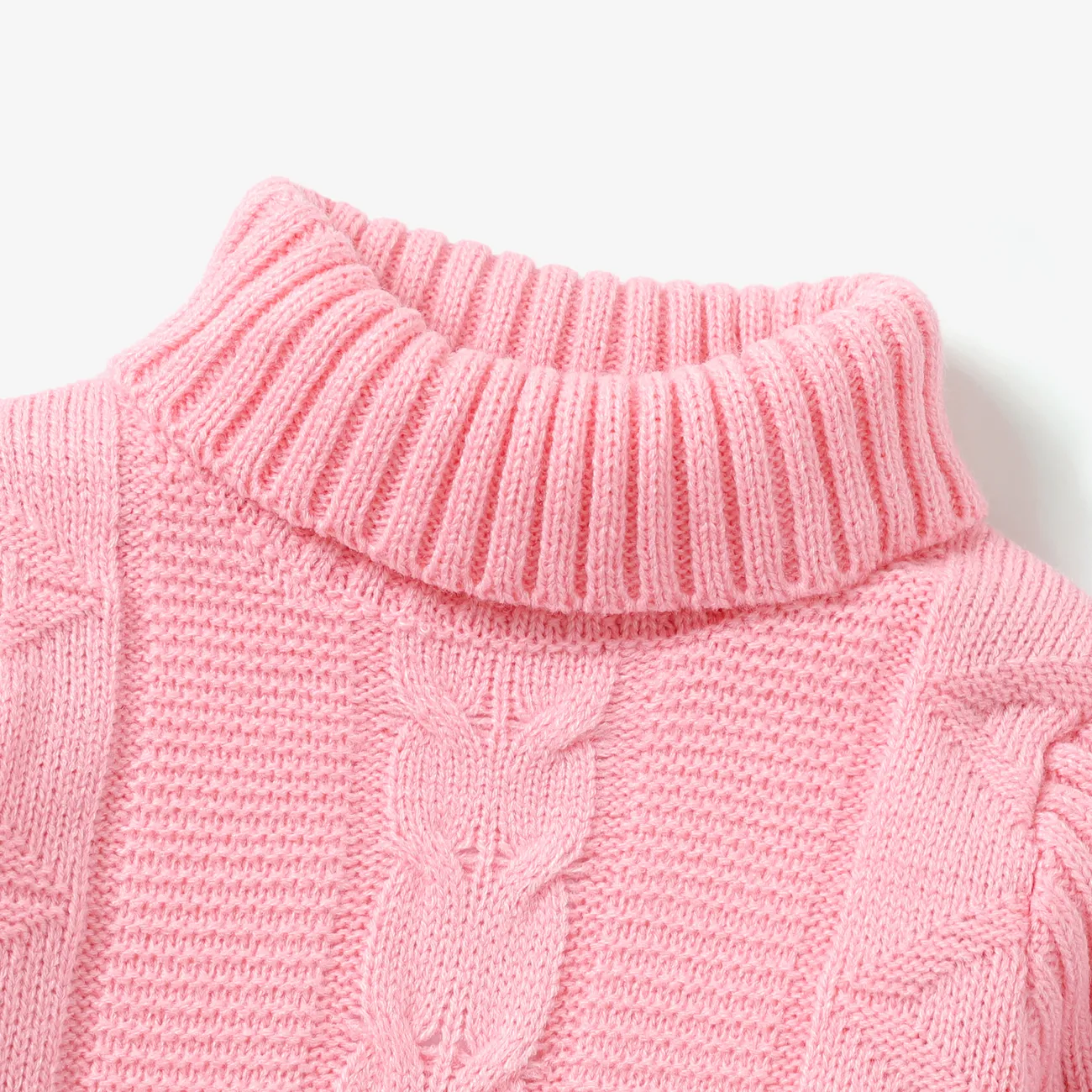 Baby Boy/Girl Casual Solid Color Long Sleeve Sweater Pink big image 1