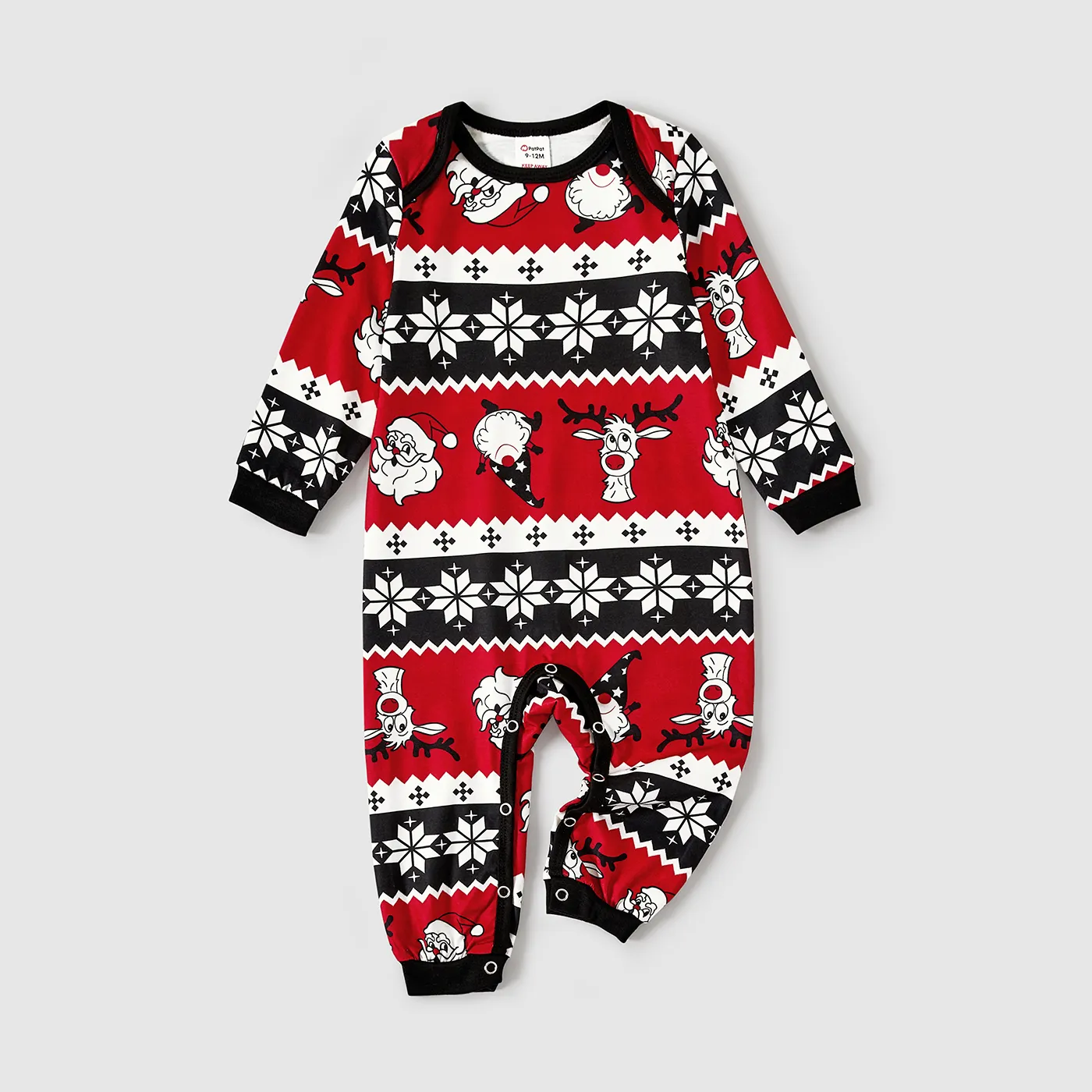 Natal Look de família Manga comprida Conjuntos de roupa para a família Pijamas (Flame Resistant) Preto big image 1