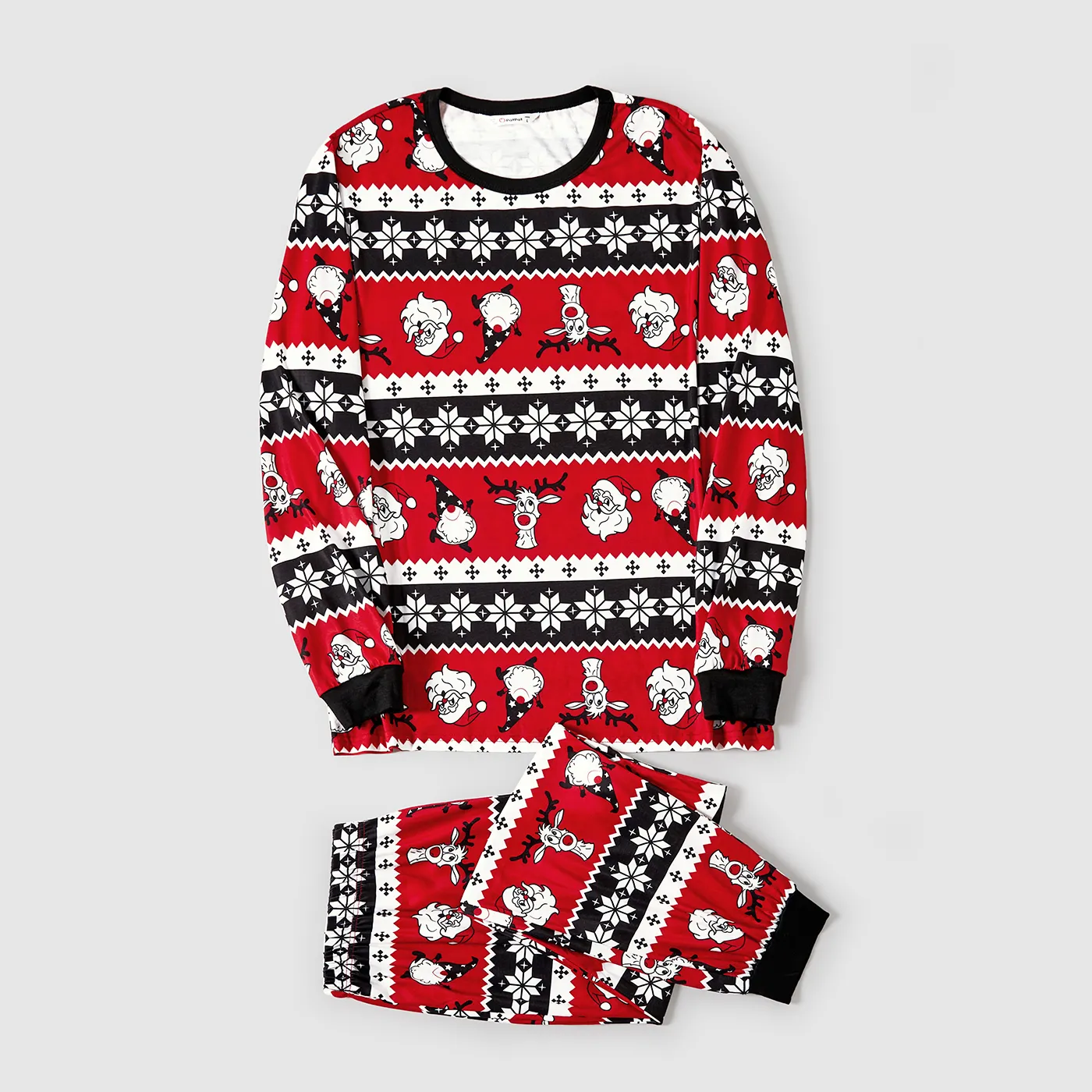 

Christmas Santa and Reindeer Allover Print Family Matching Pajamas Sets (Flame Resistant)