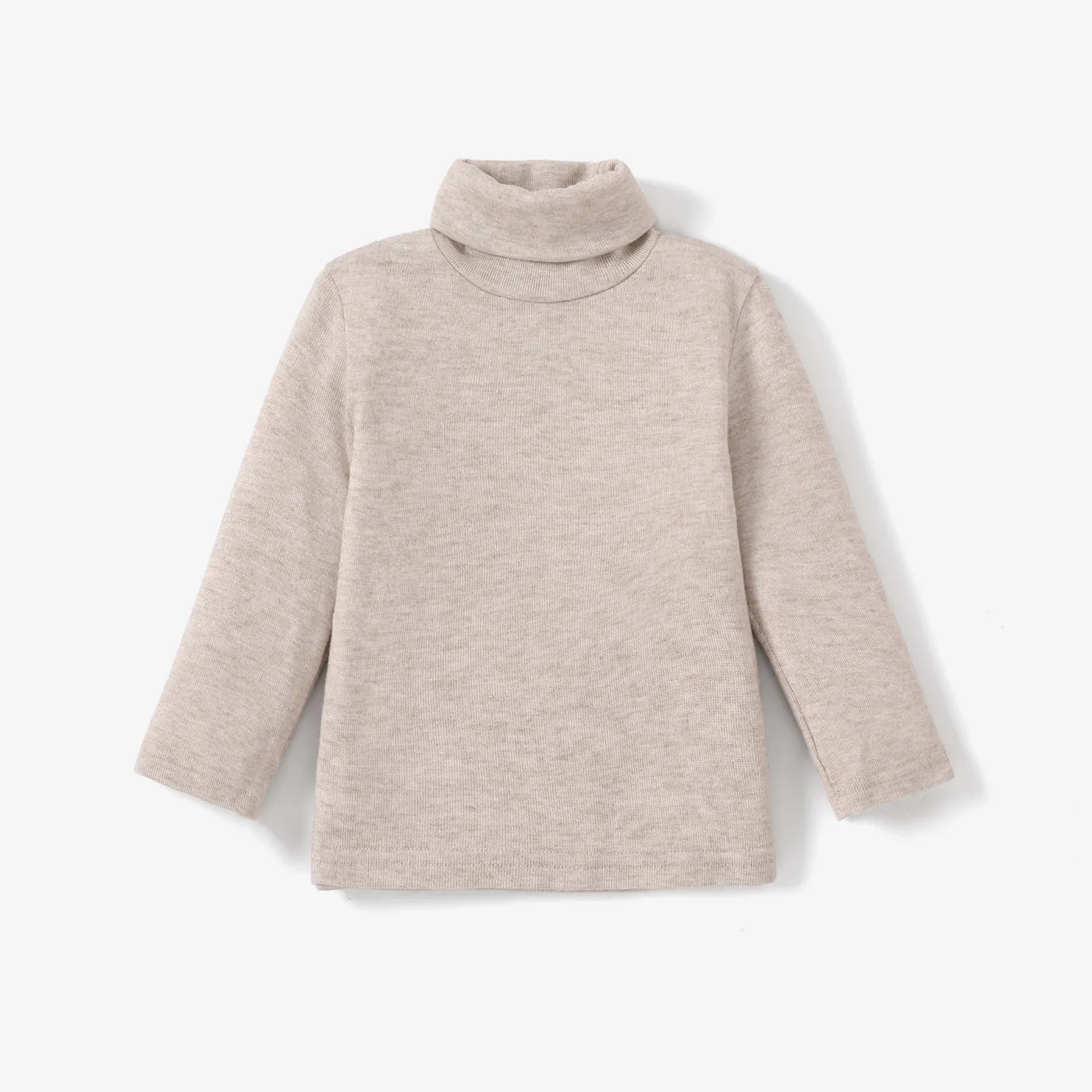 Toddler Girl/Boy Turtleneck Cashmere Solid Knit Sweater Khaki