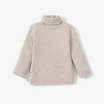Toddler Girl/Boy Turtleneck Cashmere Solid Knit Sweater Khaki