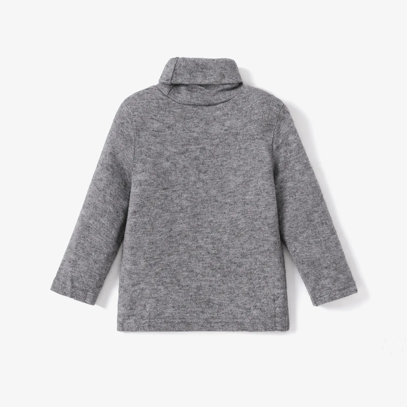 Toddler Girl/Boy Turtleneck Cashmere Solid Knit Sweater Grey big image 1