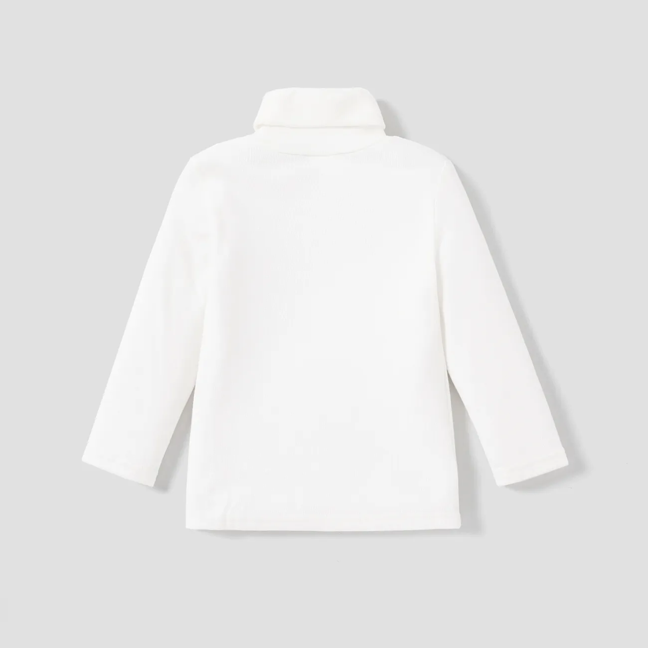 Toddler Girl/Boy Turtleneck Cashmere Solid Knit Sweater White big image 1