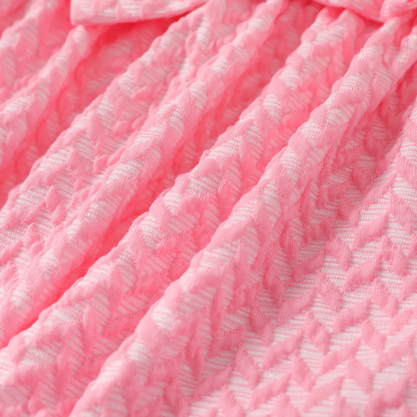 Baby Girl Sweet Solid Color Long Sleeve Jumpsuit  Pink image 5