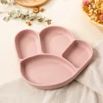 Silicone Kids' Meal Plate with Suction Base Pink