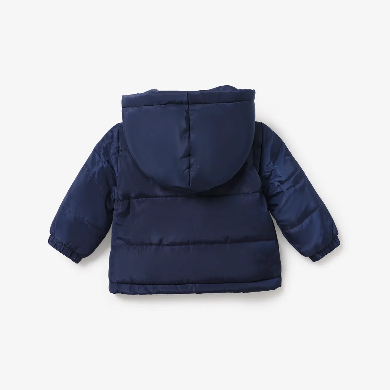 Baby Boy/Girl Thickened Thermal Fleece Lined Long-sleeve Quilted Winter Coat Blue big image 1