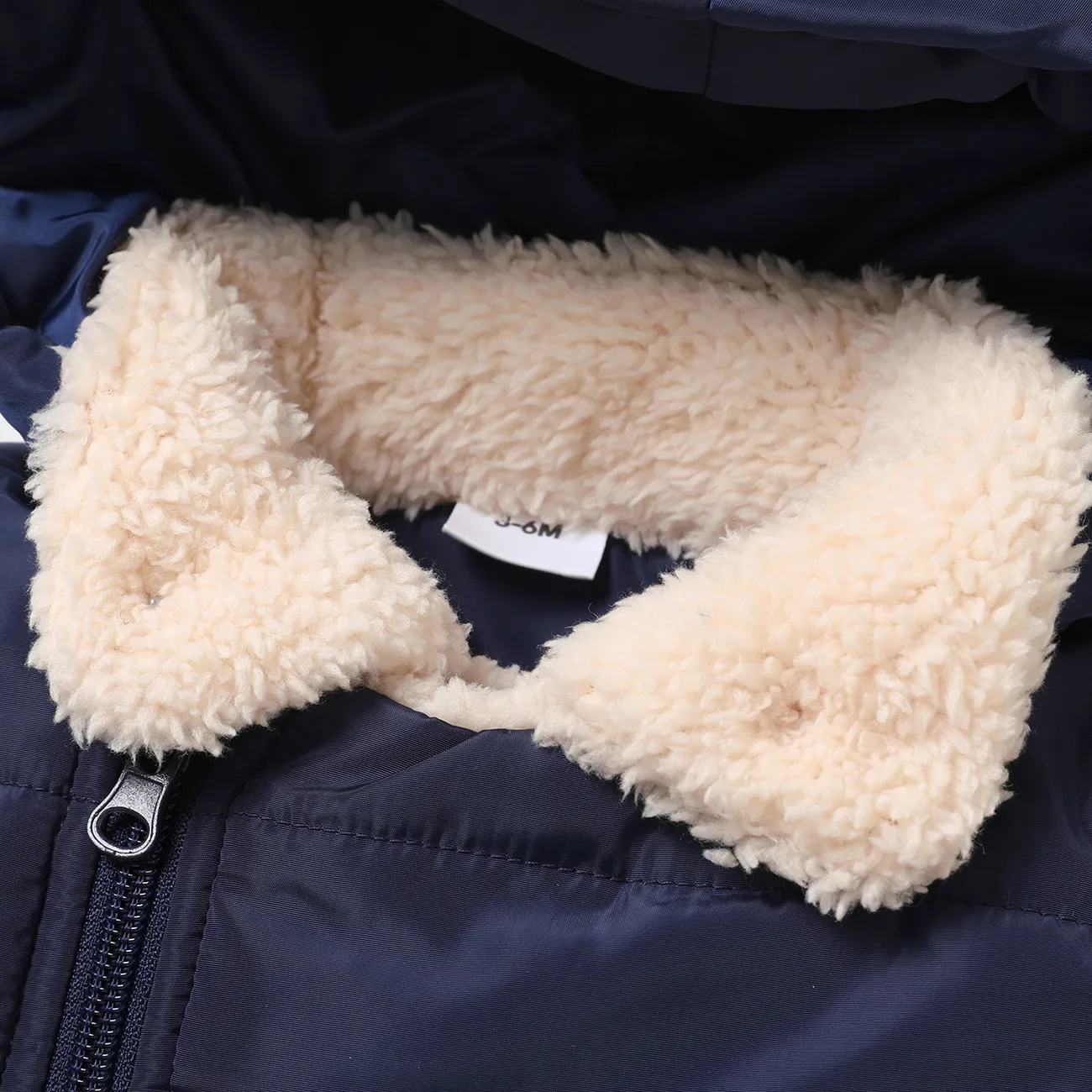 Baby Boy/Girl Thickened Thermal Fleece Lined Long-sleeve Quilted Winter Coat Blue big image 1