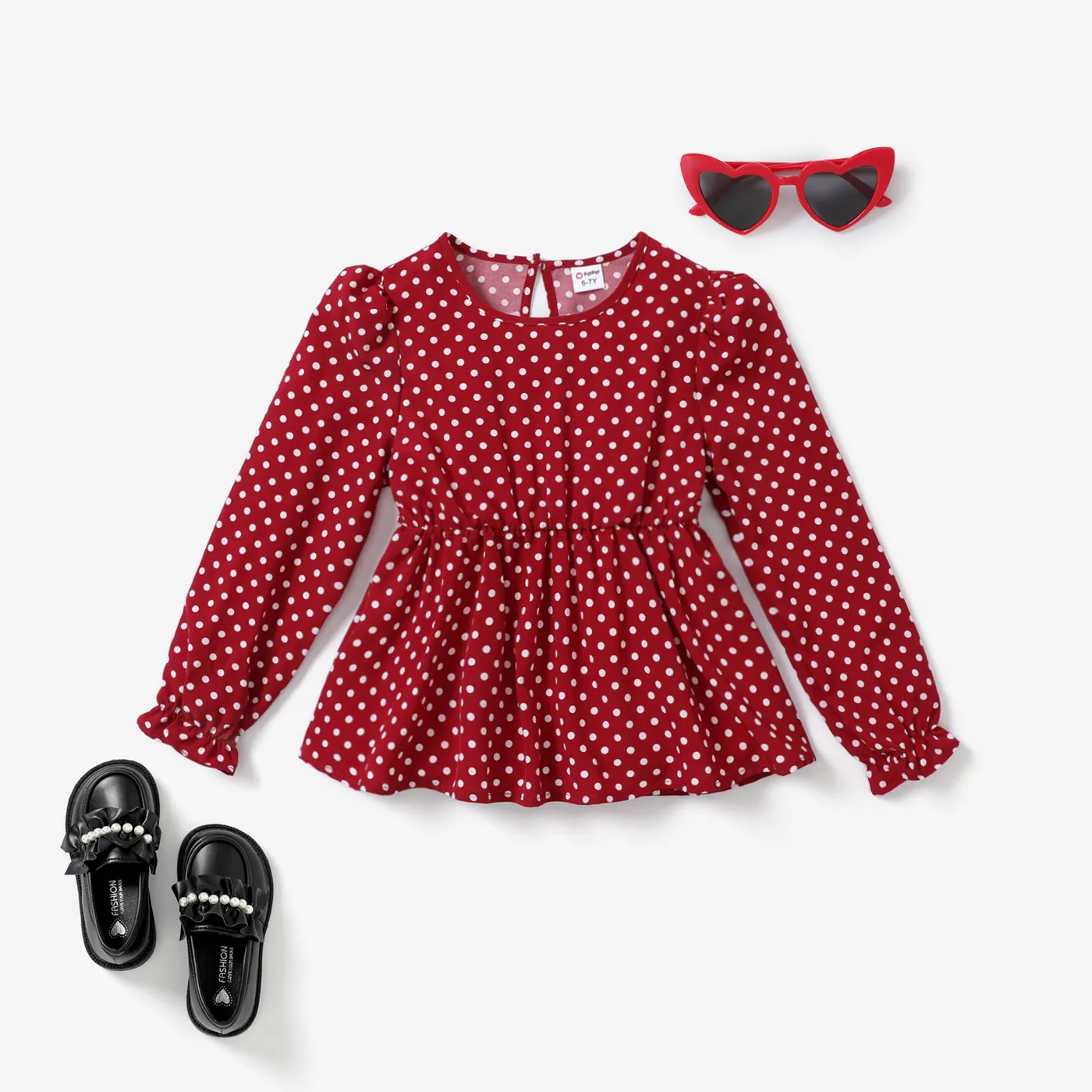 Girls red shop polka dot shirt