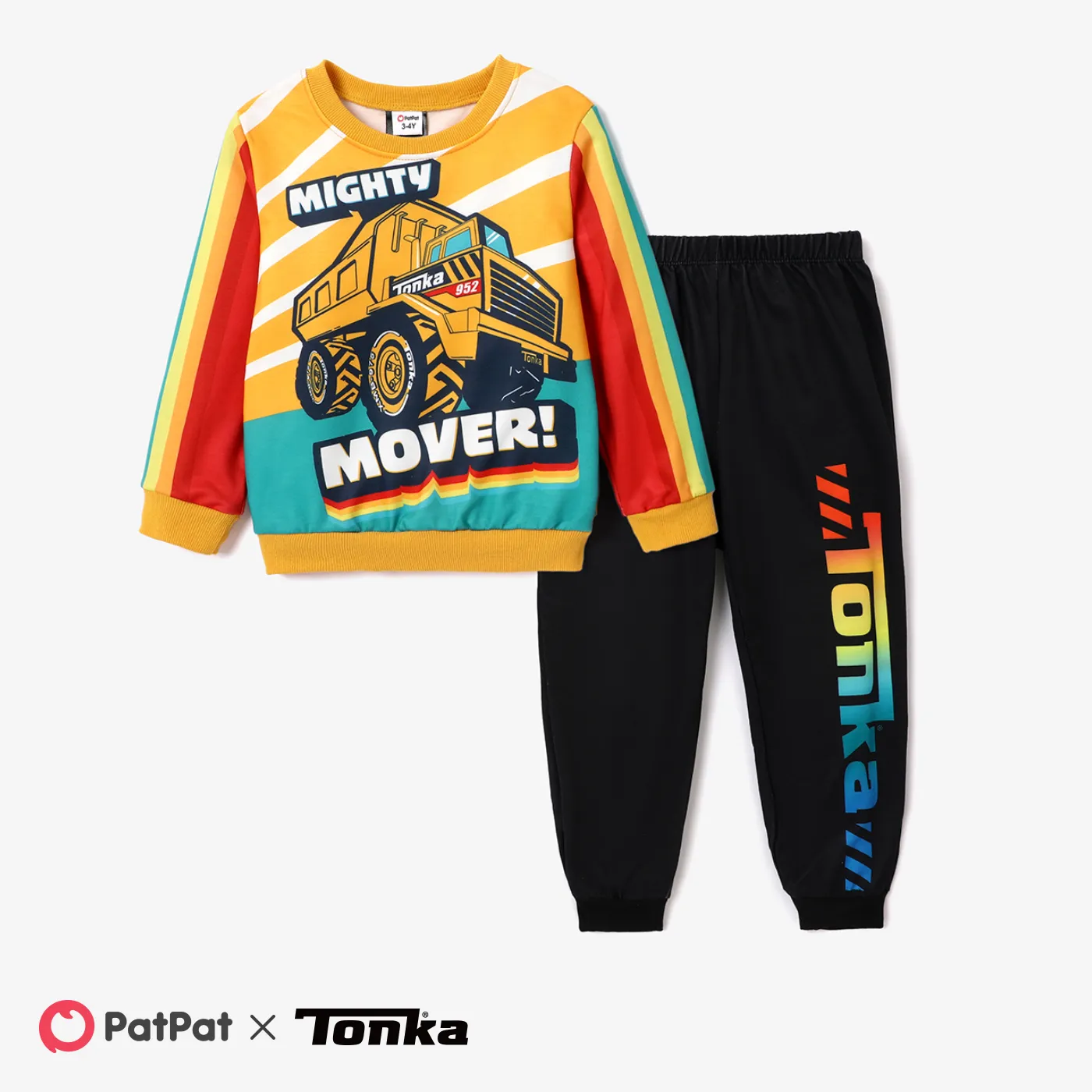 Tonka Toddler Boy Character Print Long-sleeve Yellow Top or Black Pants
