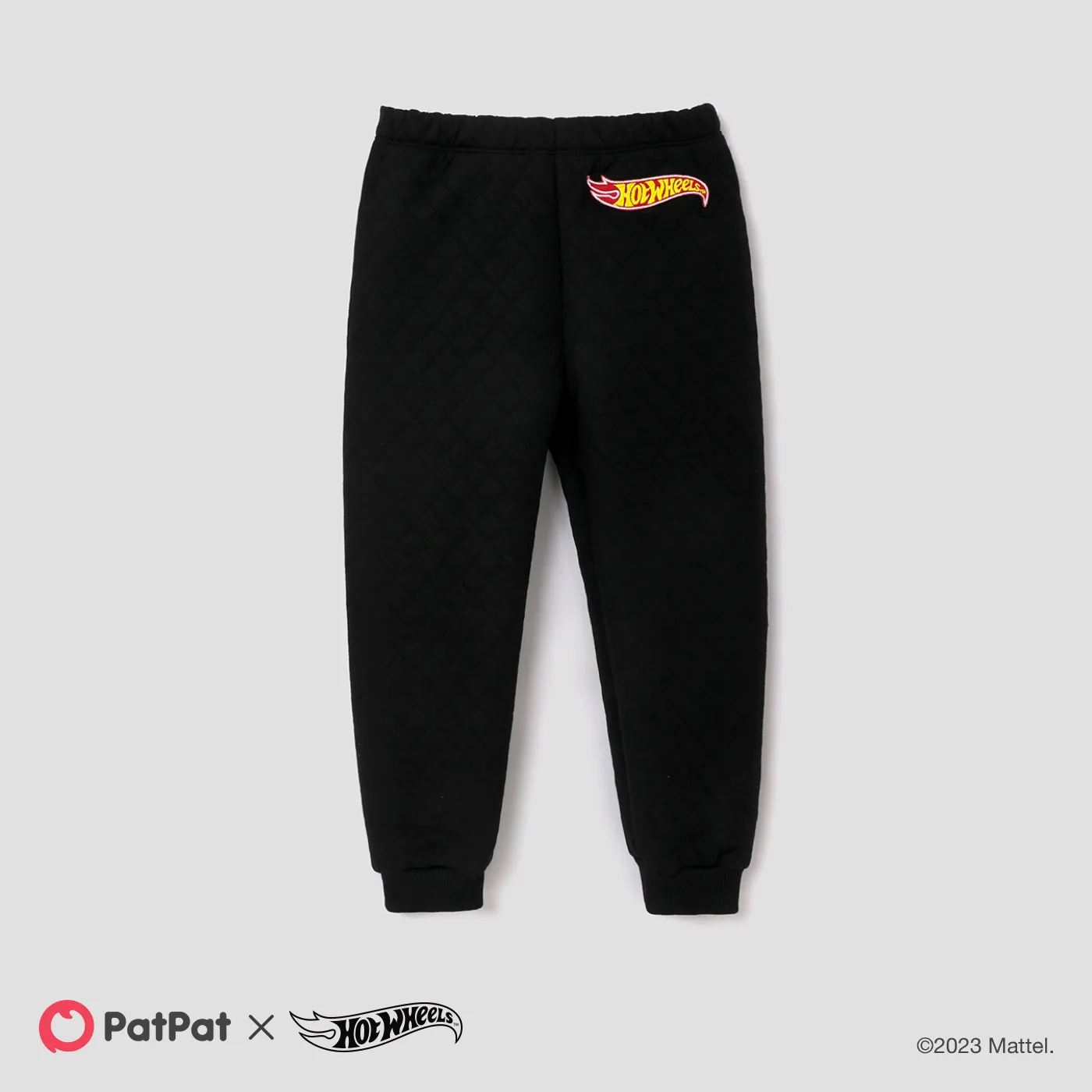 Hot Wheels Toddler Boy Character Print Long Sleeve Top and Black Pants Black