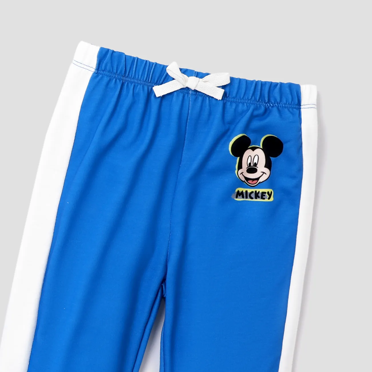 Disney Mickey and Friends Toddler Boy Character Print Long-sleeve Hooded Top and Pants Set Blue big image 1