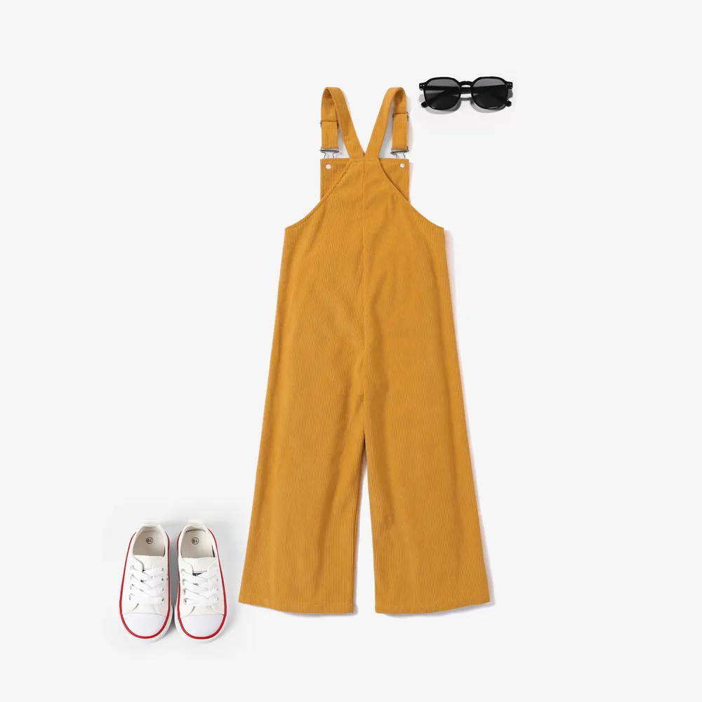 Kid Girl Avant-garde Design Solid Color Suspender Camisole Pant  big image 2