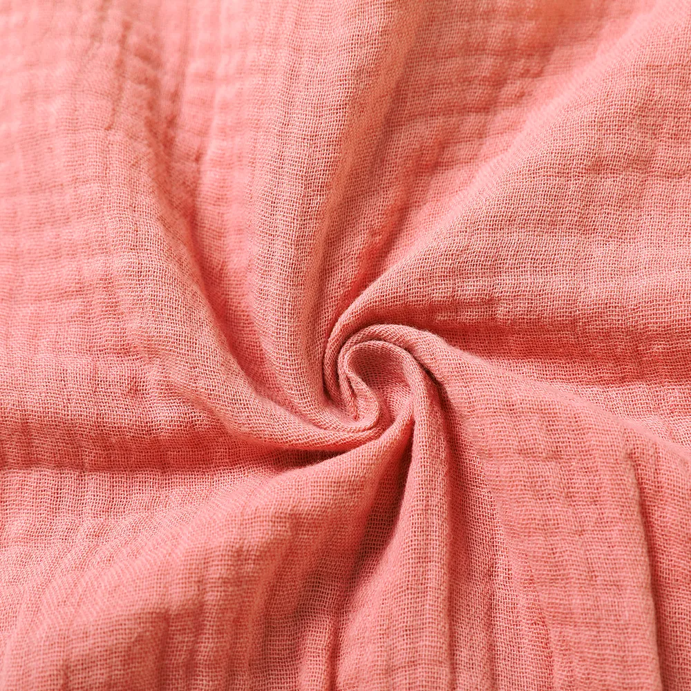 Baby Girl 95% Cotton Crepe Sleeveless Button Up Belted Romper big image 5