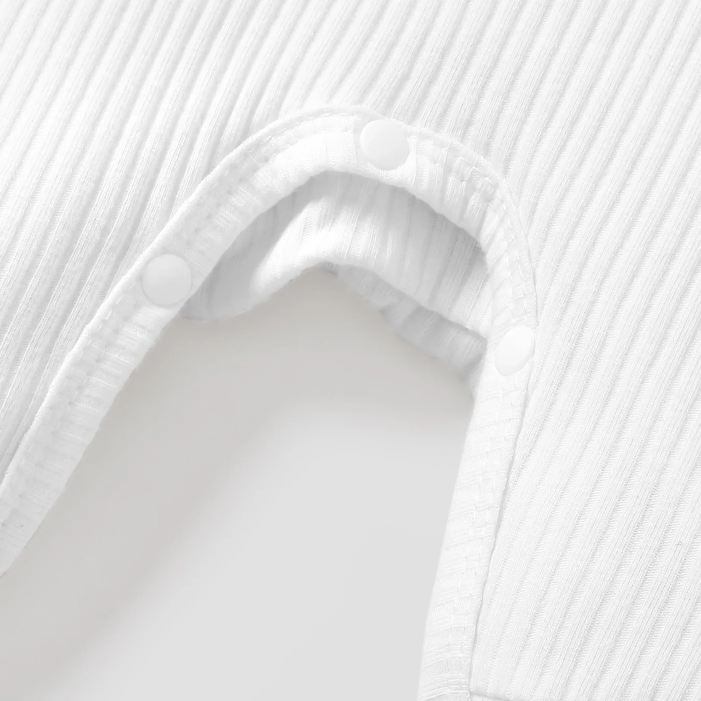 Baby Boy/Girl 95% Cotton Ribbed Short-sleeve Button Up Romper White image 4