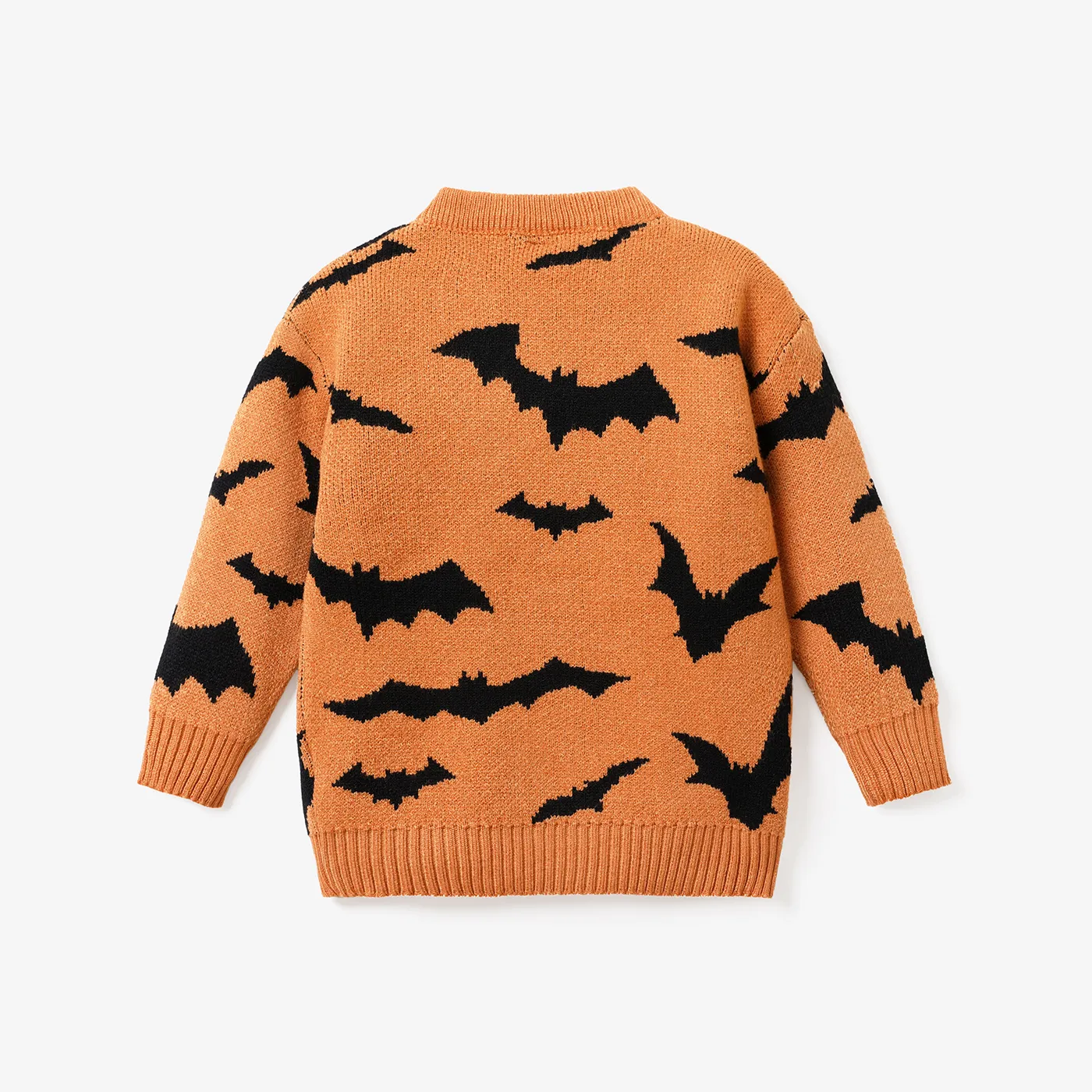 Toddler Boy/Girl Playful Halloween Graphic Orange Knit Sweater Orange image 5
