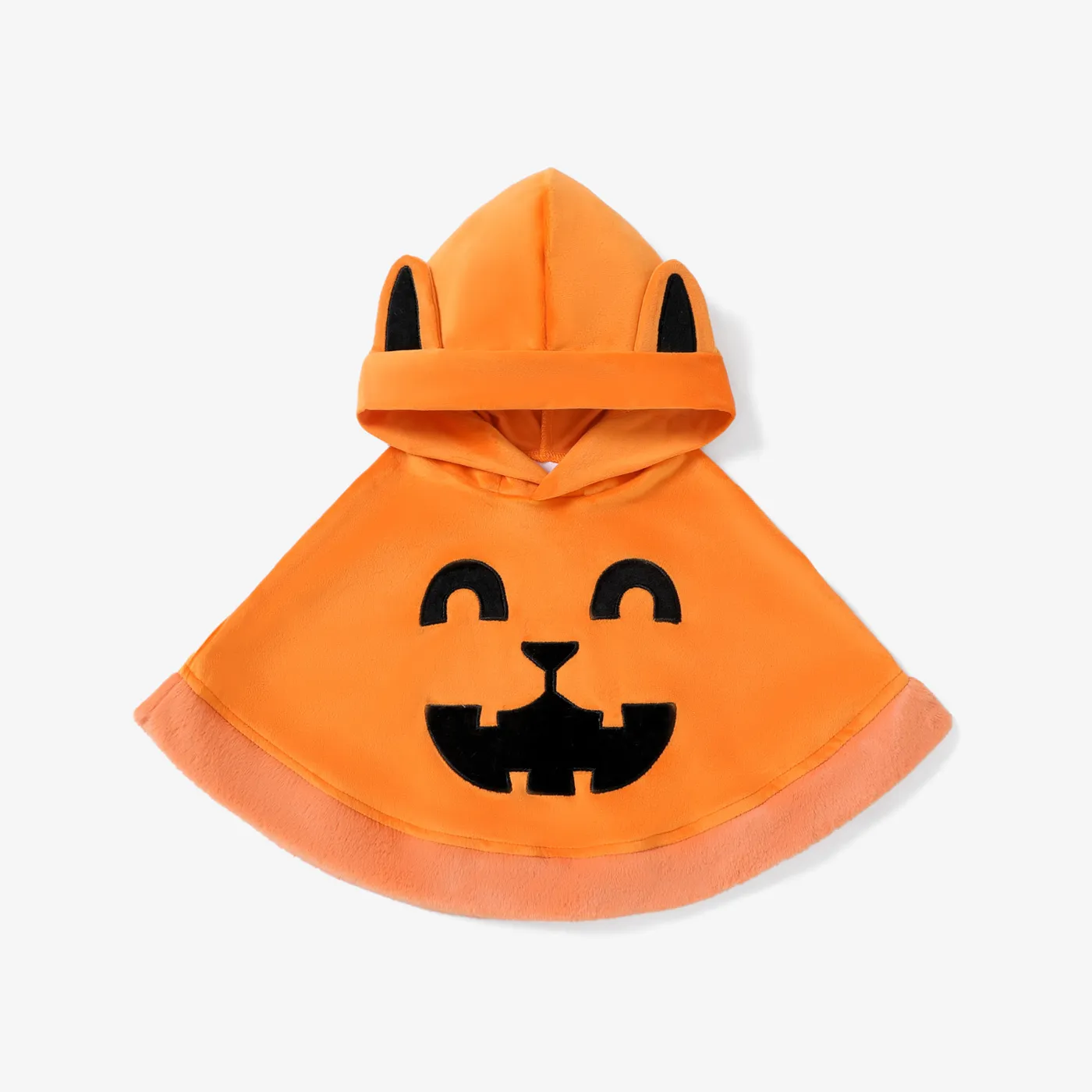 Halloween Baby Girl Pumpkin Graphic Hooded Fleece Cloak