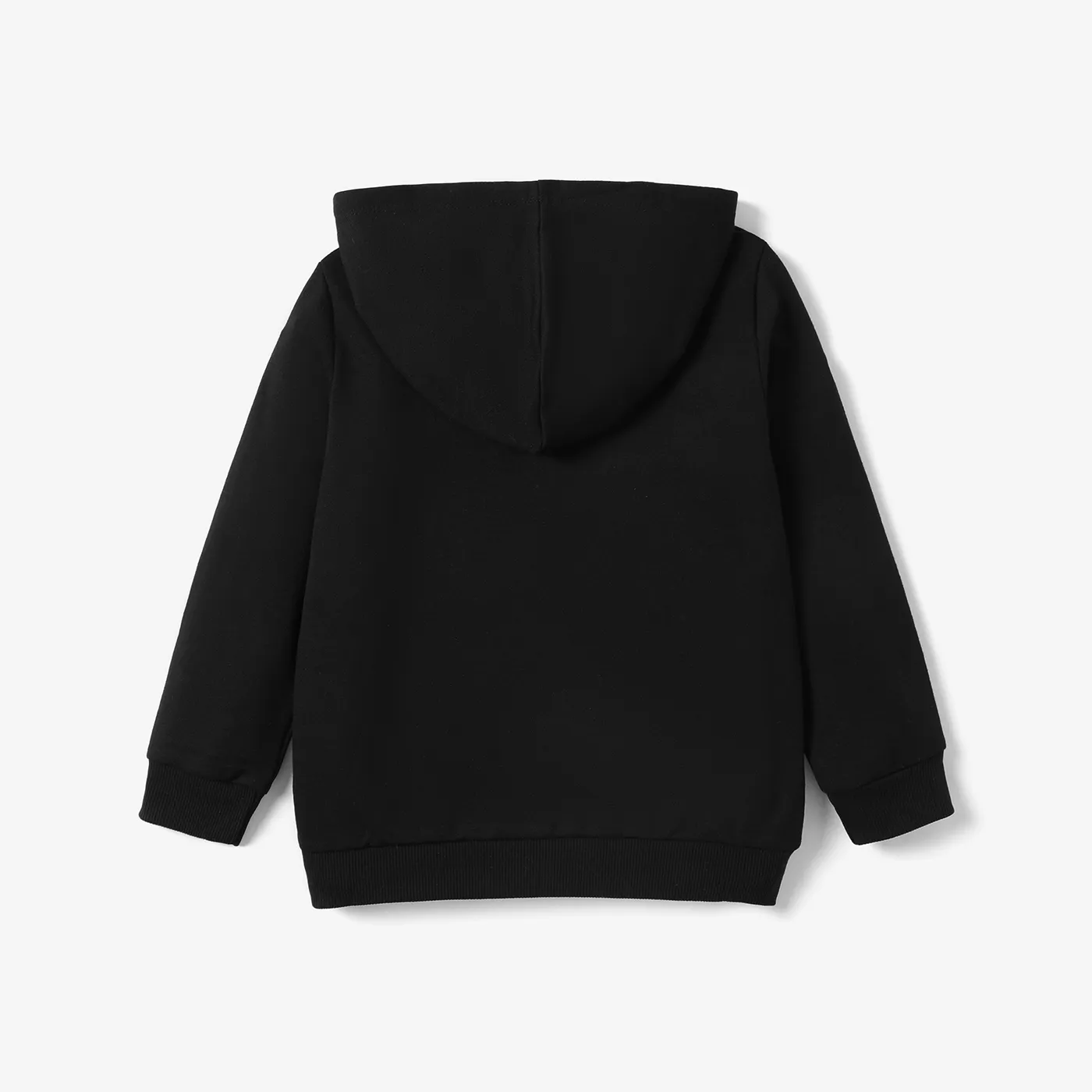 Kid Boy Letter Print Colorblock Design Hoodie Sweatshirt Black image 2