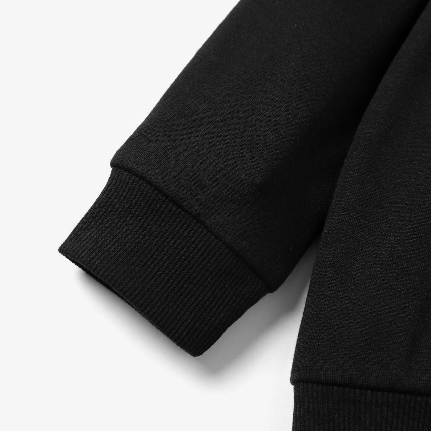 Kid Boy Letter Print Colorblock Design Hoodie Sweatshirt Black image 4