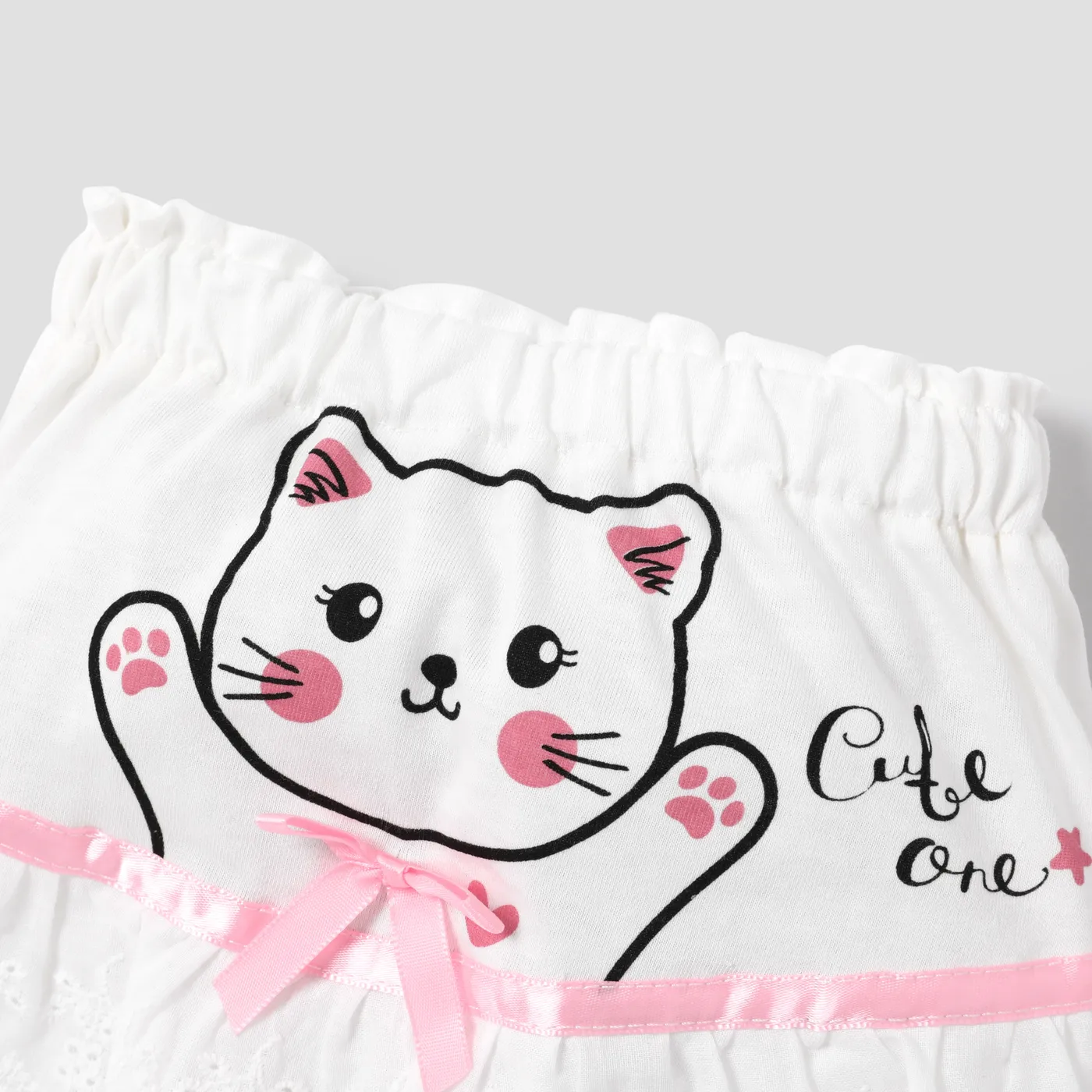 Girls' Sweet 3D Animal Pattern Underwear Set    White image 4