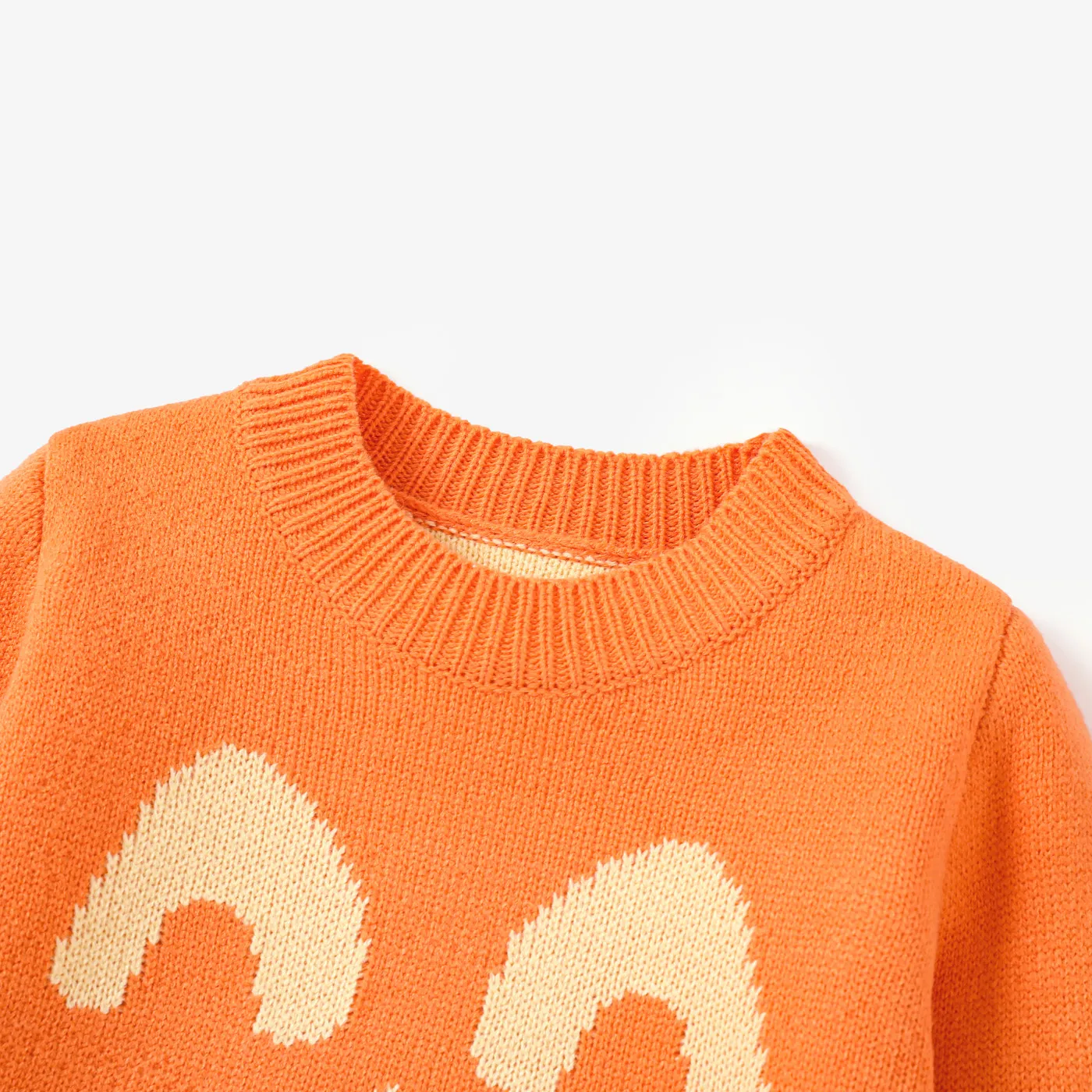 Kid Boy/Girl Halloween Character Pattern Sweater Orange image 5