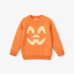Kid Boy/Girl Halloween Character Pattern Sweater Orange