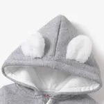 Baby Boy/Girl Cloud Design Thermal Fleece Lined Hooded Zipper Jumpsuit  image 3
