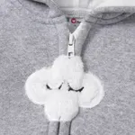 Baby Boy/Girl Cloud Design Thermal Fleece Lined Hooded Zipper Jumpsuit  image 4