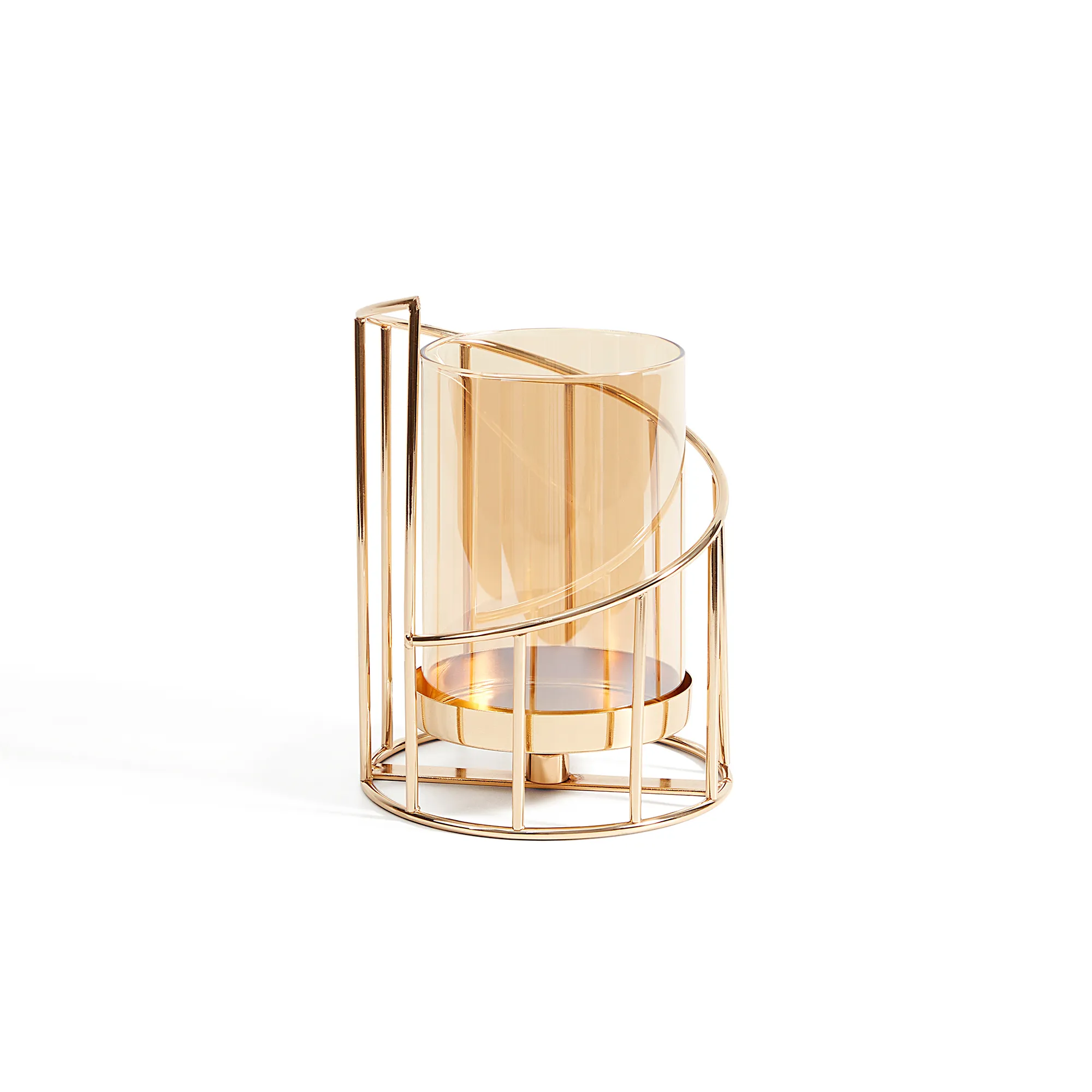 Multifunctional Home Desktop Iron Metal Decorative Crafts Candle Holder and Vase Ornaments Gold image 5