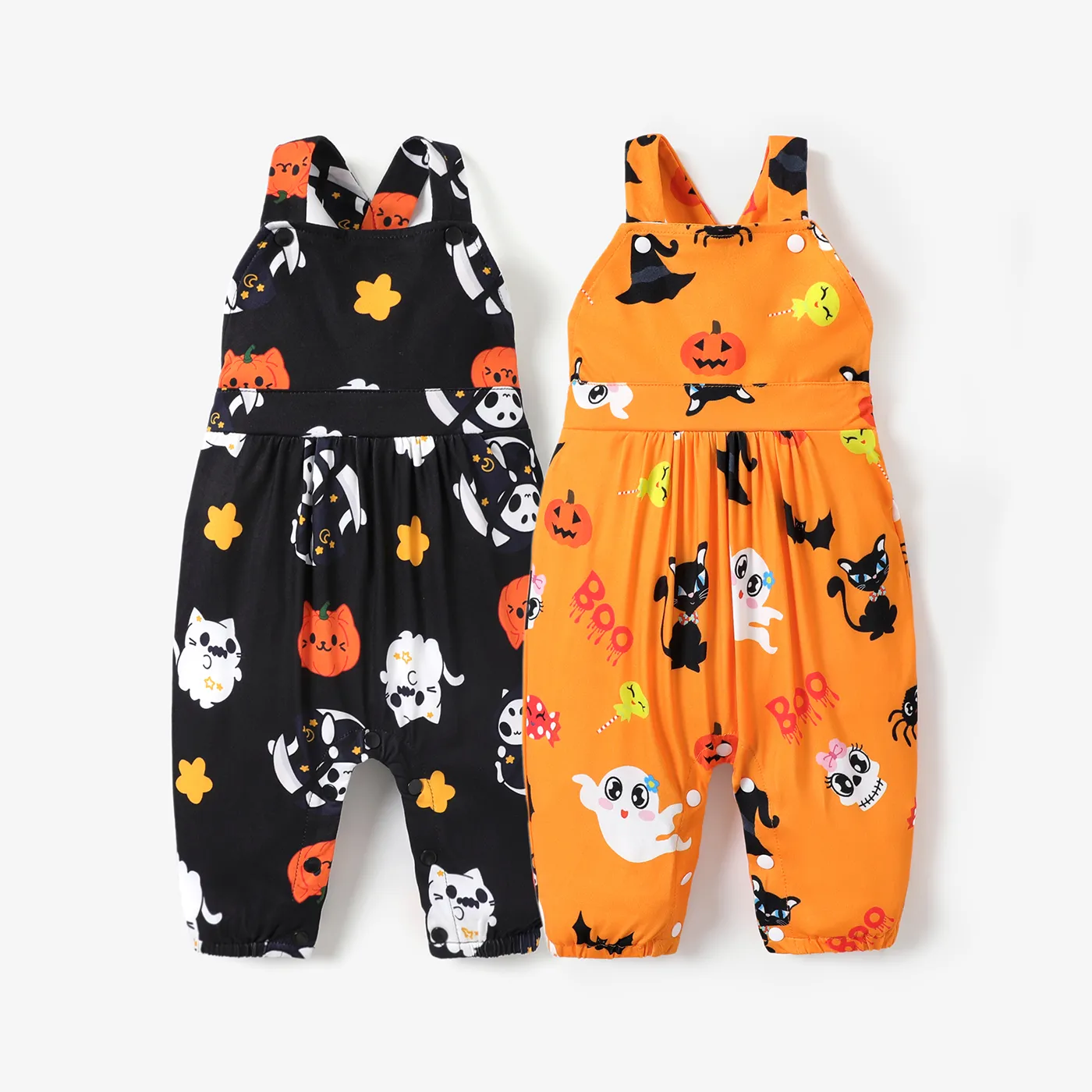 Halloween Pumpkins Baby Suspender Jumpsuits