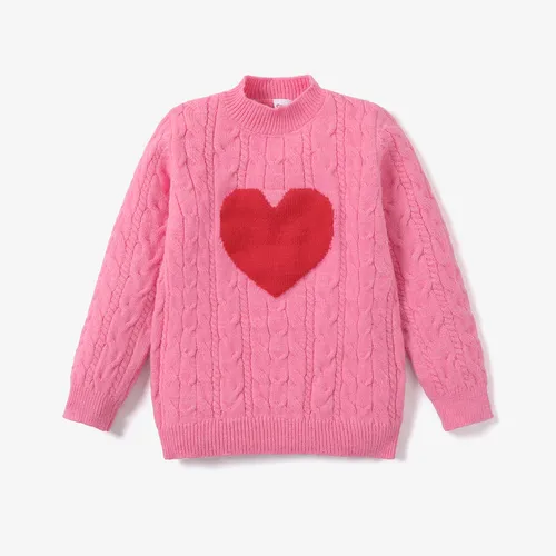 Kid Girl Sweet Heart-shaped Sweater